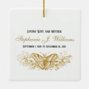 Ornement En Céramique Personnalisé Memorial Feminine Keepsaké