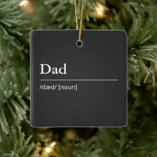 Ornement En Céramique Personnalisé Papa définition moderne simple noir