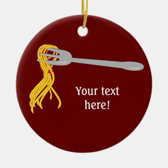 Ornement En Céramique Personnaliser de ce graphique Spaghetti Pasta (Devant)