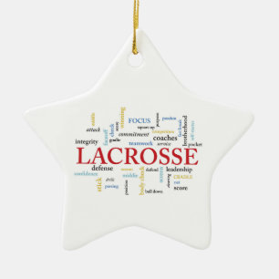 Ornement En Céramique Personnaliser Nom Lacrosse Coach Merci Mots