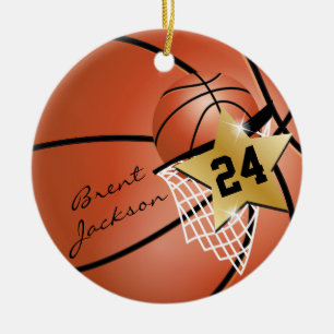 Ornement En Céramique Personnaliser Super ⭐ Star Player 🏀 Basketbal