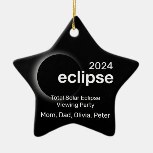 Ornement En Céramique Personnaliser Total Solar Eclipse 2024