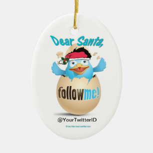 Ornement En Céramique Personnaliser Twitter Cher Père Noël Holiday Ornam