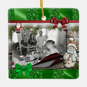 Ornement En Céramique Personnalisez ce joli cadre de Noël