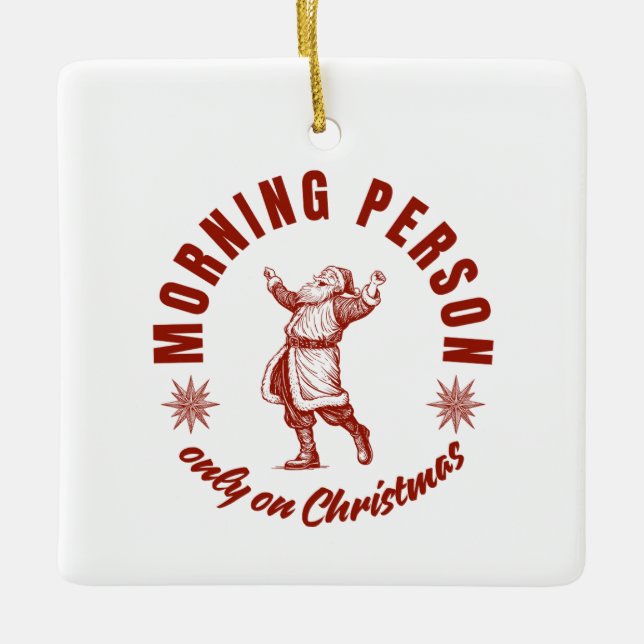 Ornement En Céramique Personne du matin de Noël (Devant)