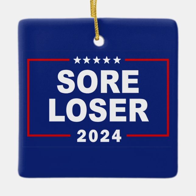 Ornement En Céramique Perte de la douleur anti-Trump 2024 (Devant)