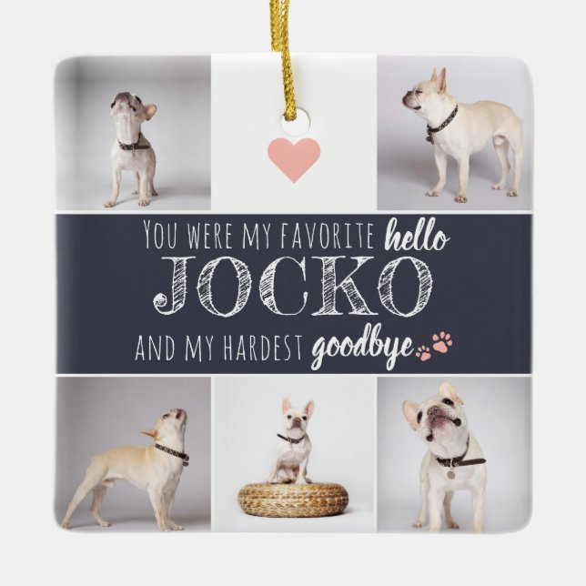 Ornement En Céramique Pet Memorial Favori Hello Quote Keepsaké (Devant)