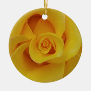 Ornement En Céramique Pétales de rose jaunes romantiques