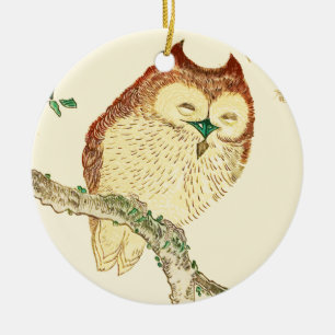 Ornement En Céramique Petit hibou japonais