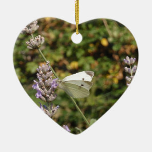 Ornement En Céramique Petit Papillon blanc ou chou blanc