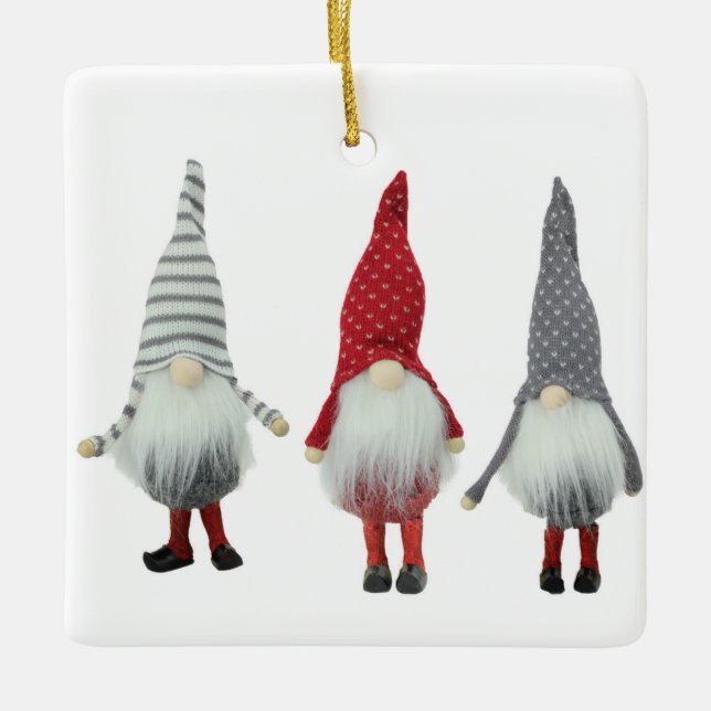 ORNEMENT EN CÉRAMIQUE *PETITS GNOMES* DE NOËL (Devant)