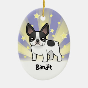 Ornement En Céramique Peu de bouledogue français d'étoile