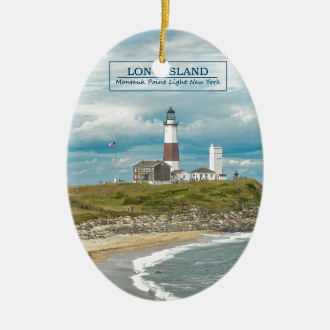 Ornement En Céramique Phare de point de Montauk (Devant)