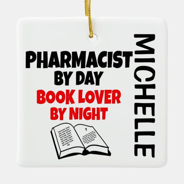 Ornement En Céramique Pharmaciens Lire PERSONNALISÉ (Devant)