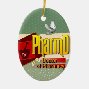 Ornement En Céramique PharmD Docteur en pharmacie LOGO