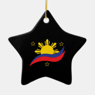 Ornement En Céramique Philippines Philippin Pilipino Drapeau