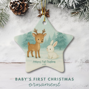 Ornement En Céramique Photo Baby First Christmas