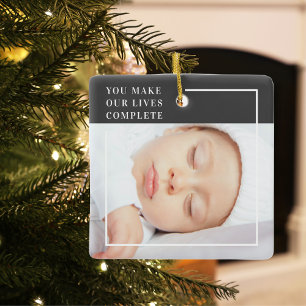 Ornement En Céramique Photo bébé mignonne moderne   Citation de beauté