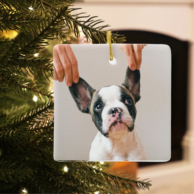 Ornement En Céramique Photo Collage moderne Meilleur Chien Maman Jamais (Créateur téléchargé)