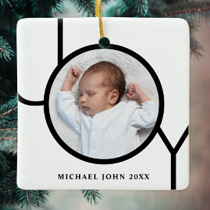 Ornement En Céramique Photo de bébé personnalisé pour Noël