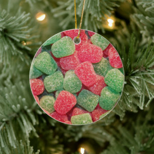 Ornement En Céramique Photo de bonbons Red et Green Gumdrops