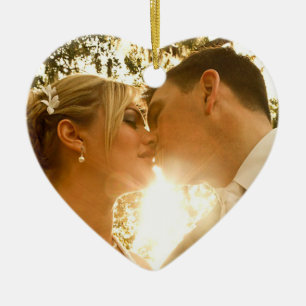 Ornement En Céramique Photo de couple Noël Ornament Keepsaké