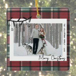 Ornement En Céramique Photo de couple recto-verso pour Noël