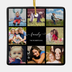 Ornement En Céramique Photo de Family Collage Black Custom