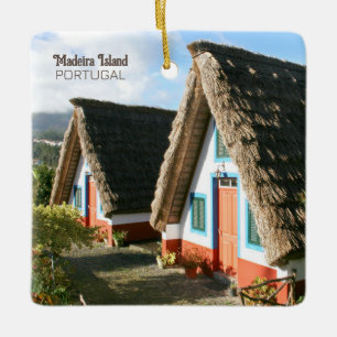 Ornement En Céramique Photo de l'île de Madère avec Maisons Typiques, Po