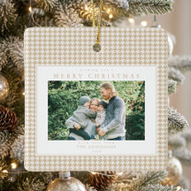 Photo de Noël à carreaux Beige