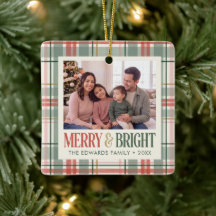 Photo de Noël à carreaux Merry and Bright