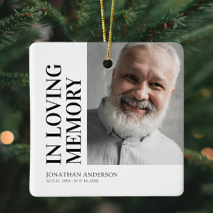 Ornement En Céramique Photo de Noël à la Mémoire Affectueuse