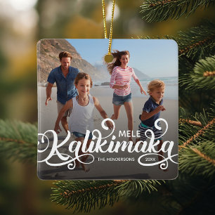 Ornement En Céramique Photo de Noël Mele Kalikimaka