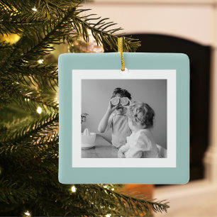 Ornement En Céramique Photo Famille Moderne Mint Simple Lovely Cadeau