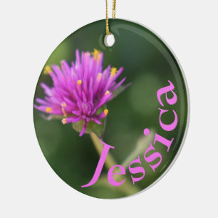 Ornement En Céramique Photo Florale personnalisée Fleurs violettes Natur