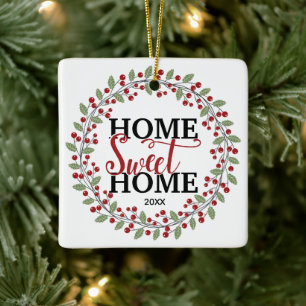 Ornement En Céramique Photo Home Sweet Home Arbre de Noël