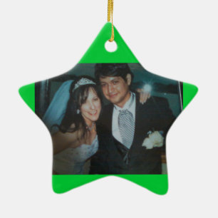Ornement En Céramique Photo Ordimant de mariage pour votre premier Noël