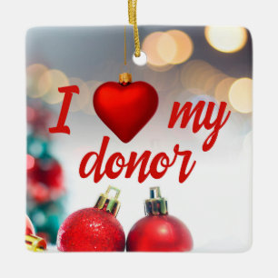 Ornement En Céramique Photo Personnalisable J'aime Mon Donor-Transplant