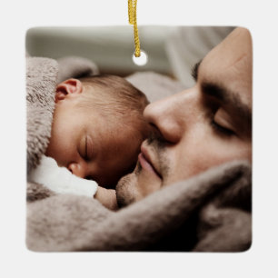 Ornement En Céramique Photo personnalisée MEILLEUR PÈRE JAMAIS