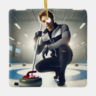 Ornement En Céramique Photo personnalisée Père Noël Favori Curler