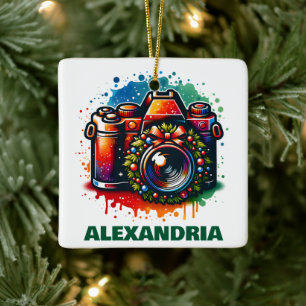 Ornement En Céramique Photographie de Noël Amateur sur mesure