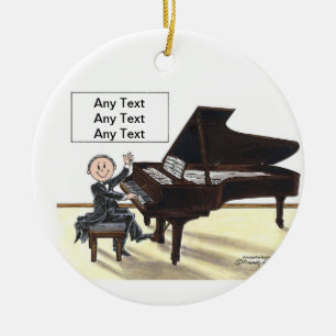 Ornement En Céramique Pianiste - mâle