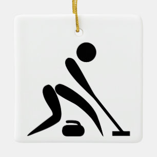 Ornement En Céramique Pictogramme de curling