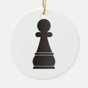 Ornement En Céramique Pièce d'échecs noire de gage