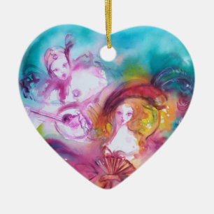 Ornement En Céramique PIERROT ET ARLECCHINE /TROISIÈME MASQUE Valentine 