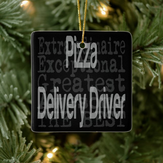 Ornement En Céramique Pilote de livraison de pizza Extraordinaire (Arbre)
