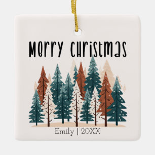 Ornement En Céramique Pin d'hiver mignon Noël