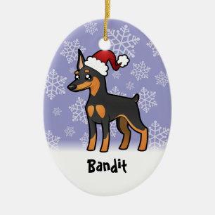 Ornement En Céramique Pinscher miniature de Noël/Manchester Terrier