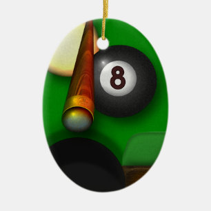 Ornement En Céramique Piscine et billards de huit boules personnalisés