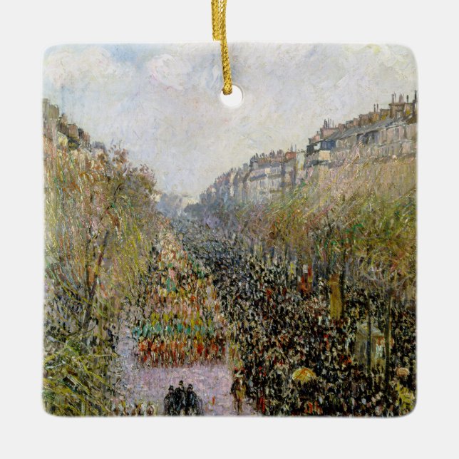 Ornement En Céramique Pissarro - Boulevard Montmartre, Mardi Gras (Devant)